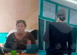Дуршлаг на голове пастафарианки