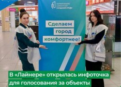 Волонтёры проекта «Формирование комфортной городской среды» начинают работу на инфоточке в ТРЦ «Лайнер»