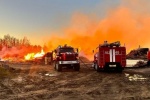 Возгорание отходов лесопиления в городе Советском