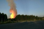 После взрыва на газопроводе на севере Свердловской области загорелся лес